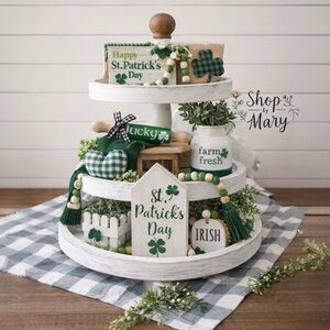 ⤵️🆕Mini Rolling Pin, Farmhouse Mini Rolling Pins, Tiered Tray Decor. Lucky ☘️